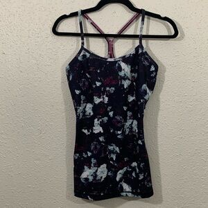 Lululemon Power Y Tank *Luon Static Blossom stretch size 6